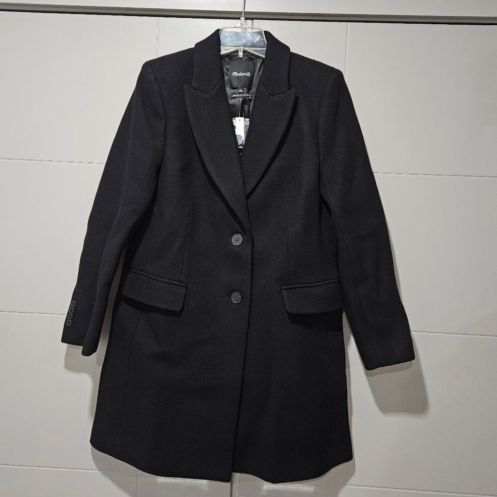 Madewell Blazer Top Coat - Black Wool Insuluxe Cashmere Single Breasted 90s - Picture 3 of 11